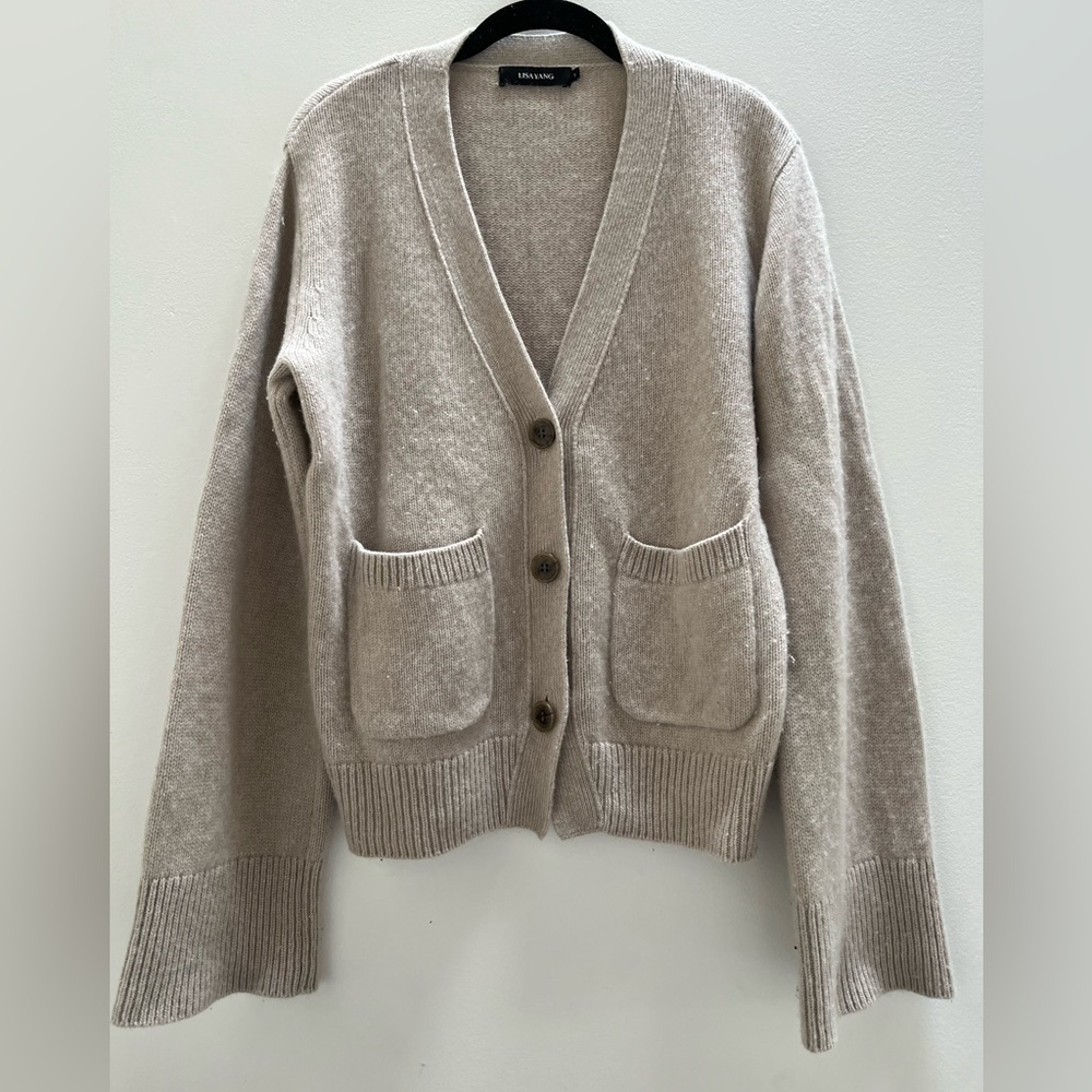Lisa Yang ‘Danni’ Beige Cashmere Cardigan Sweater